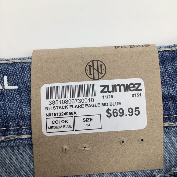 Ninth Hall Mens Stack Flare Snake Eagle Pocket Jeans Blue 34‎ x 36 NWT - Picture 5 of 12